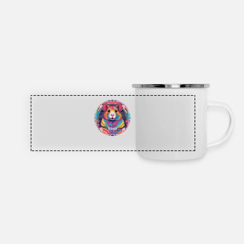 Trippin Hamster - Panorama Emaille-Tasse - Weiß