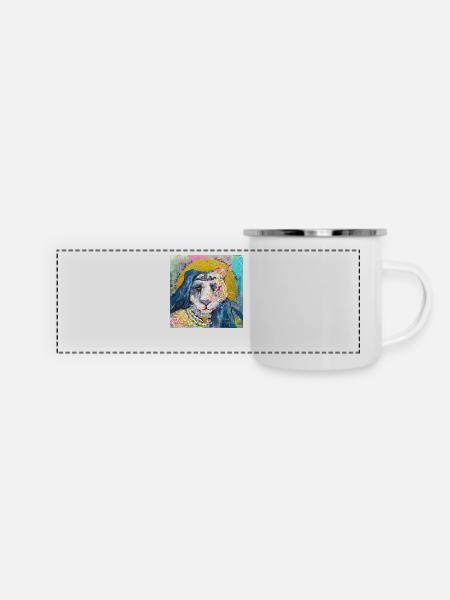 Imperator-Löwe - Panorama Emaille-Tasse - Weiß