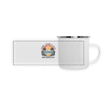 Le soleil, la plage et la mer - mon élixir de vie - Mug panoramique émaillé - blanc - Devant