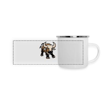 Bande dessinée Taureau - Mug panoramique émaillé - blanc - Devant