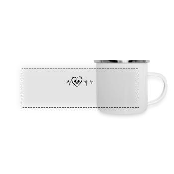 Pickleball heartbeat - Panoramic Camper Mug - white - Front