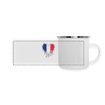 French flag - blue, white, red - Panoramic Camper Mug - white - Front