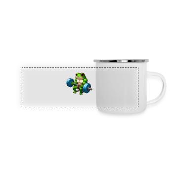 Grenouille Sportive Dynamique - Mug panoramique émaillé - blanc - Devant