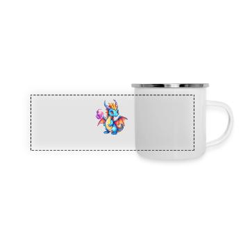 Aquarelles de dragon - Mug panoramique émaillé - blanc - Devant