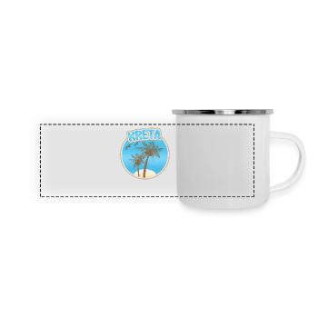 Kreta - Panorama Emaille-Tasse - Weiß - Vorne