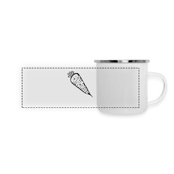 Karotte Ananas Graff (Schablone) - Panorama Emaille-Tasse - Weiß - Vorne