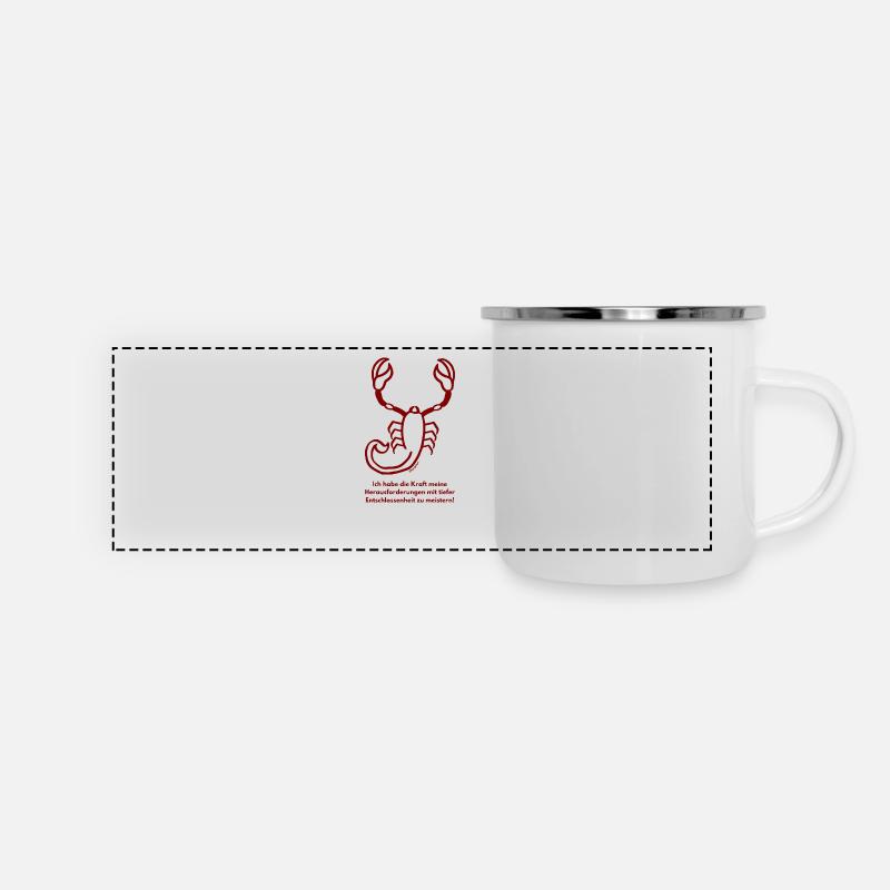 Signe du zodiaque Scorpion - Mug panoramique émaillé - blanc