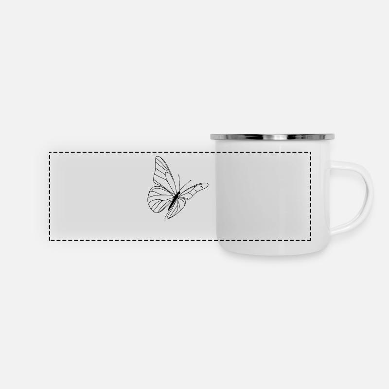 Butterfly - Panoramic Camper Mug - white
