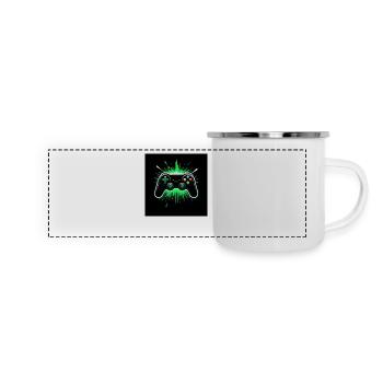 Manette Gaming Gaming Play Gift Gamer - Mug panoramique émaillé - blanc - Devant
