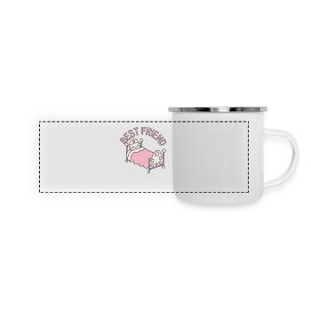 Bester Freund - Panorama Emaille-Tasse - Weiß - Vorne