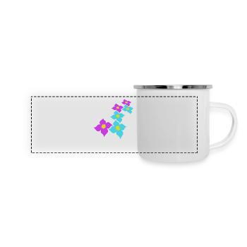 Beaucoup de jolies fleurs motif décoratif coloré belle - Mug panoramique émaillé - blanc - Devant