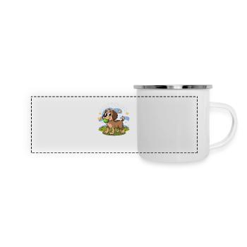 Bester Freund Hund - Panorama Emaille-Tasse - Weiß - Vorne