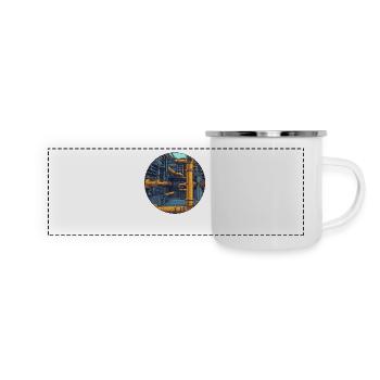 Systèmes de tuyauterie industriels - Mug panoramique émaillé - blanc - Devant