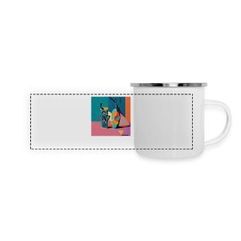 Du siehst durstig aus - Panorama Emaille-Tasse - Weiß - Vorne