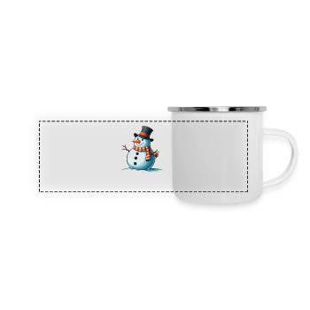 Bonhomme de neige - Mug panoramique émaillé - blanc - Devant