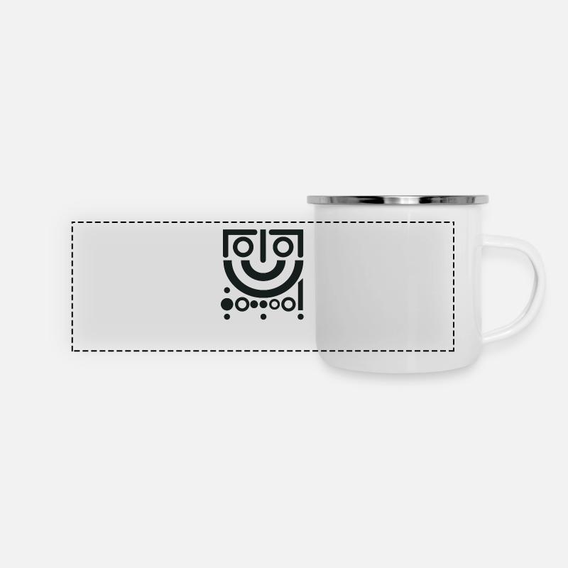 Design « Twist joyeux » - Mug panoramique émaillé - blanc