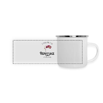 J’peux pas j’ai repassage des feuilles mortes - Mug panoramique émaillé - blanc - Devant