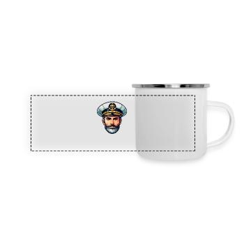 Captain Matrose - Panorama Emaille-Tasse - Weiß - Vorne