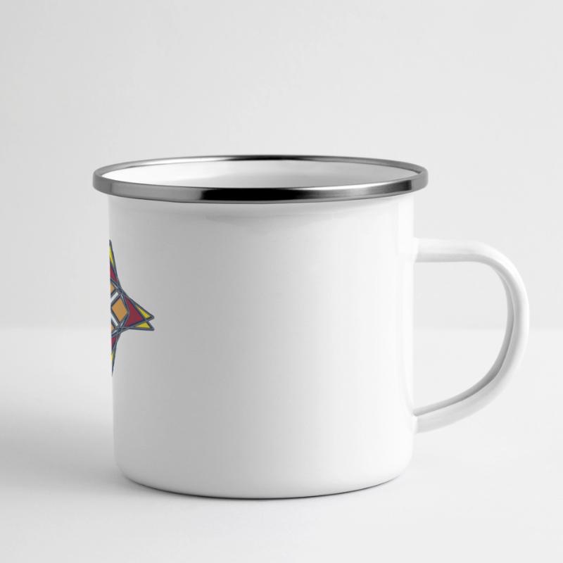 Abstrakte mit ein Muster in der Mitte Panorama Emaille-Tasse