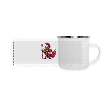 Spartaner - Panorama Emaille-Tasse - Weiß - Vorne
