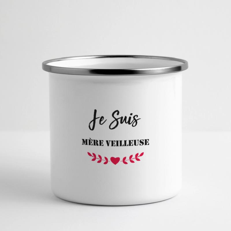 Ich bin Mutter Panorama Emaille-Tasse