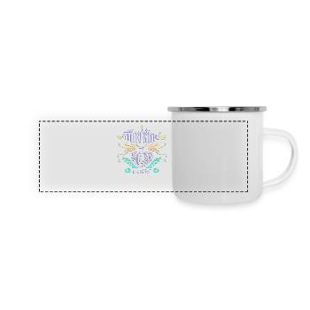 Windkind Kitesurfink'd - Panorama Emaille-Tasse - Weiß - Vorne