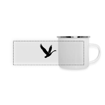 Cygne volant élégant - Mug panoramique émaillé - blanc - Devant