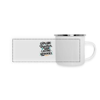 Explore Together adevnture travel quote text art - Panoramic Camper Mug - white - Front
