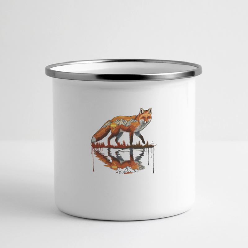 Fox Forest Animal Pattern Animal Art Fox Pattern Panoramic Camper Mug