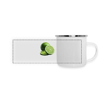 Limette - Panorama Emaille-Tasse - Weiß - Vorne