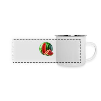 Wassermelone - Panorama Emaille-Tasse - Weiß - Vorne