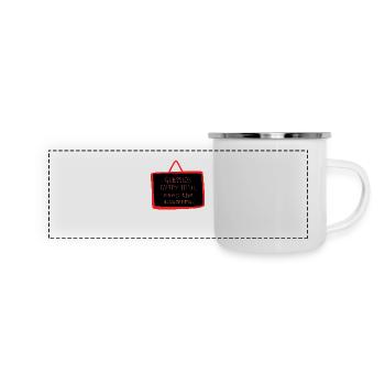 Bold "Question Everything" Philosophy Design - Panoramic Camper Mug - white - Front