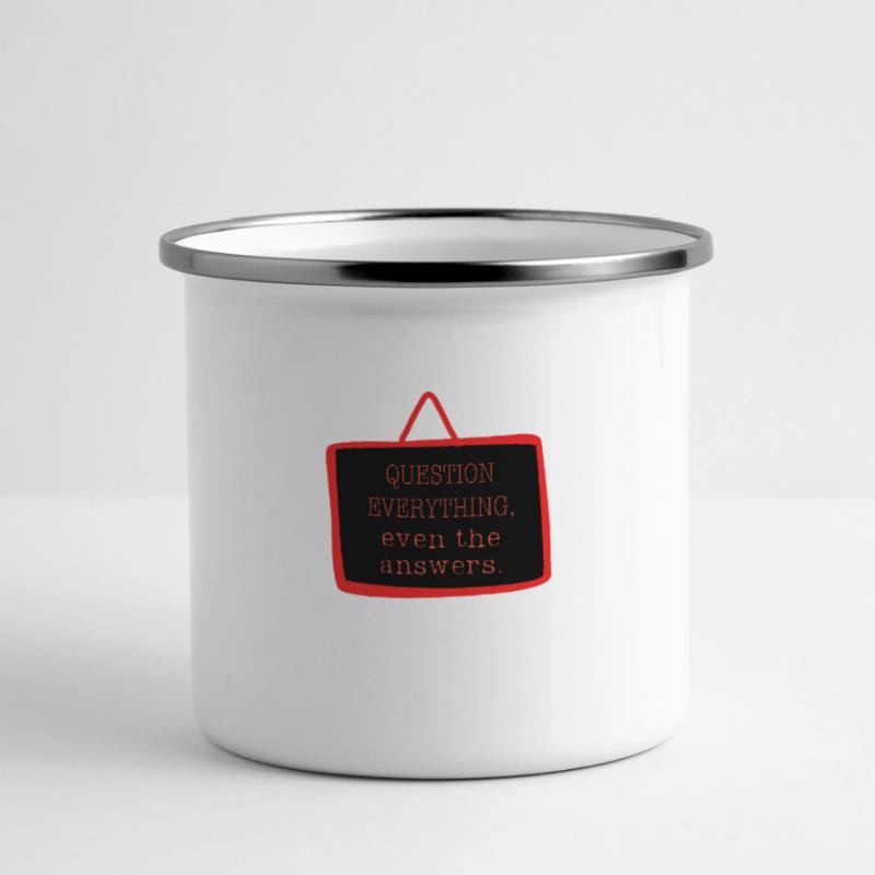 Bold "Question Everything" Philosophy Design Panoramic Camper Mug