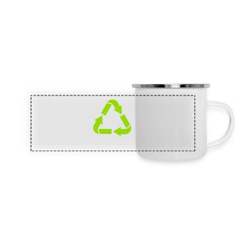 Recycling - Panorama Emaille-Tasse - Weiß - Vorne