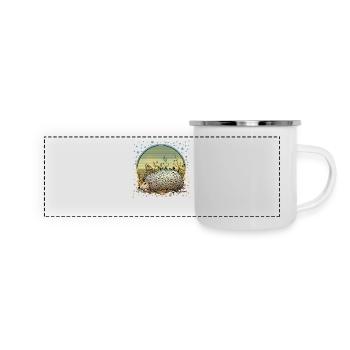 Igel - Panorama Emaille-Tasse - Weiß - Vorne