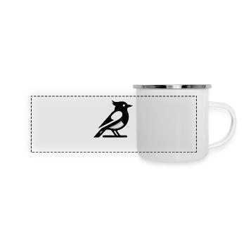 Oiseau - Mug panoramique émaillé - blanc - Devant
