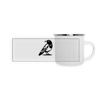 Oiseau - Mug panoramique émaillé - blanc - Devant