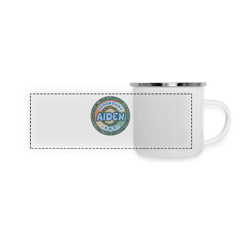 Geschenk für Aiden - Panorama Emaille-Tasse - Weiß - Vorne