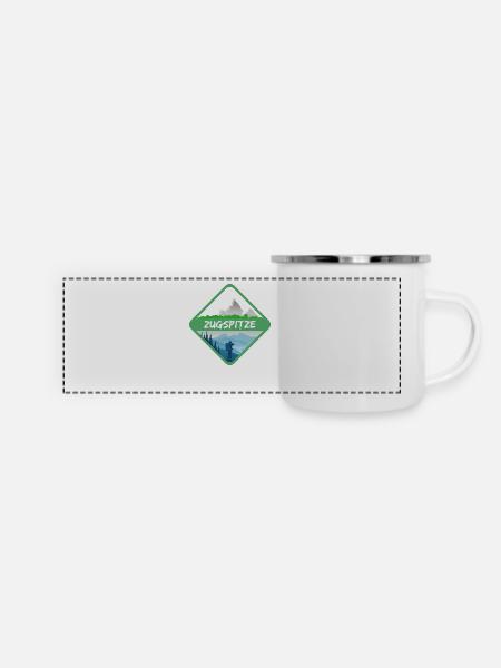 Natur Zugspitze - Panorama Emaille-Tasse - Weiß