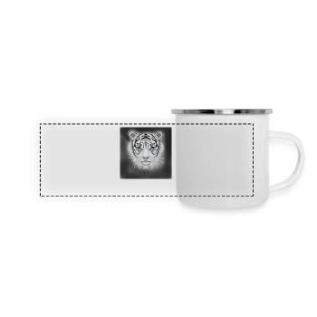 Blue EyeTiger - Panorama Emaille-Tasse - Weiß - Vorne