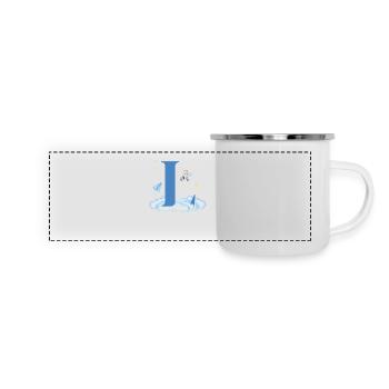 Letter l Blue Clouds Airplane Child - Panoramic Camper Mug - white - Front