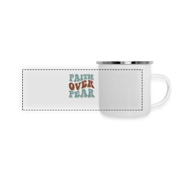 faith over fear - Panorama Emaille-Tasse - Weiß - Vorne