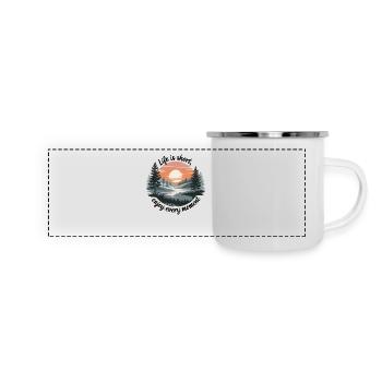 Life Is Short – Enjoy Every Moment - Panoramic Camper Mug - white - Front
