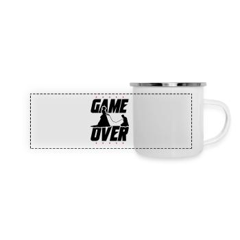 Game Over Brautpaar Hochzeit - Panorama Emaille-Tasse - Weiß - Vorne