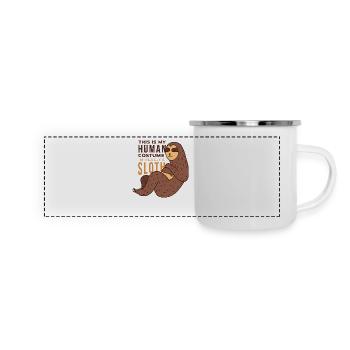 6434 ImASlothTshirt PR t-shirt - Mug panoramique émaillé - blanc - Devant