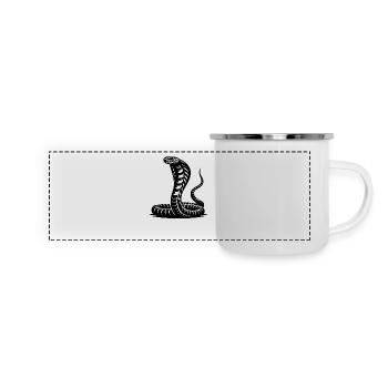Cobra Schlange Nackenschild Drohhaltung Design - Panorama Emaille-Tasse - Weiß - Vorne