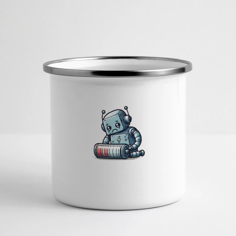 Robot Weak Battery Robo-Problems Mug panoramique émaillé