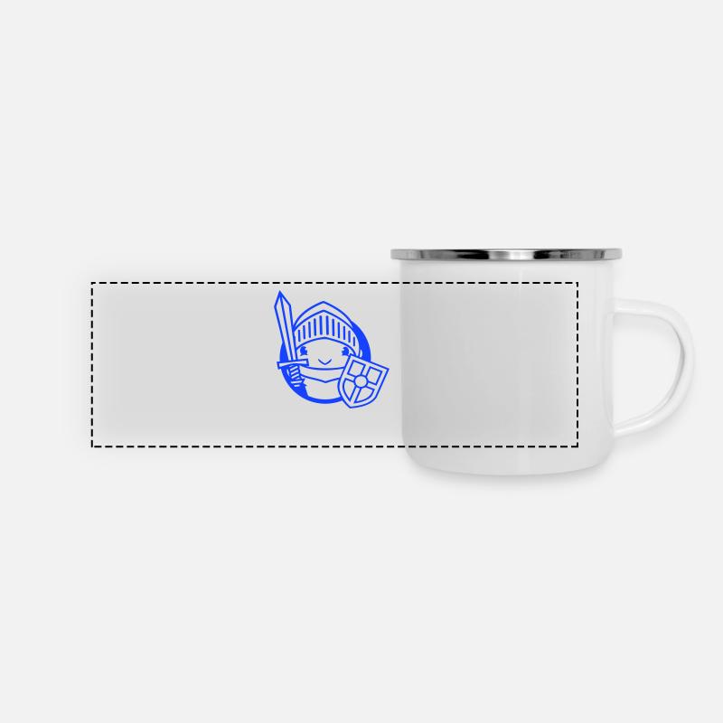 Duck Knight Armor Épée Bouclier Casque Combattant - Mug panoramique émaillé - blanc