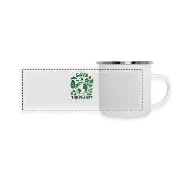 Save the Planet - Panorama Emaille-Tasse - Weiß - Vorne