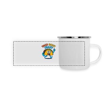 Taco Bout Crazy – Taco en colère drôle - Mug panoramique émaillé - blanc - Devant